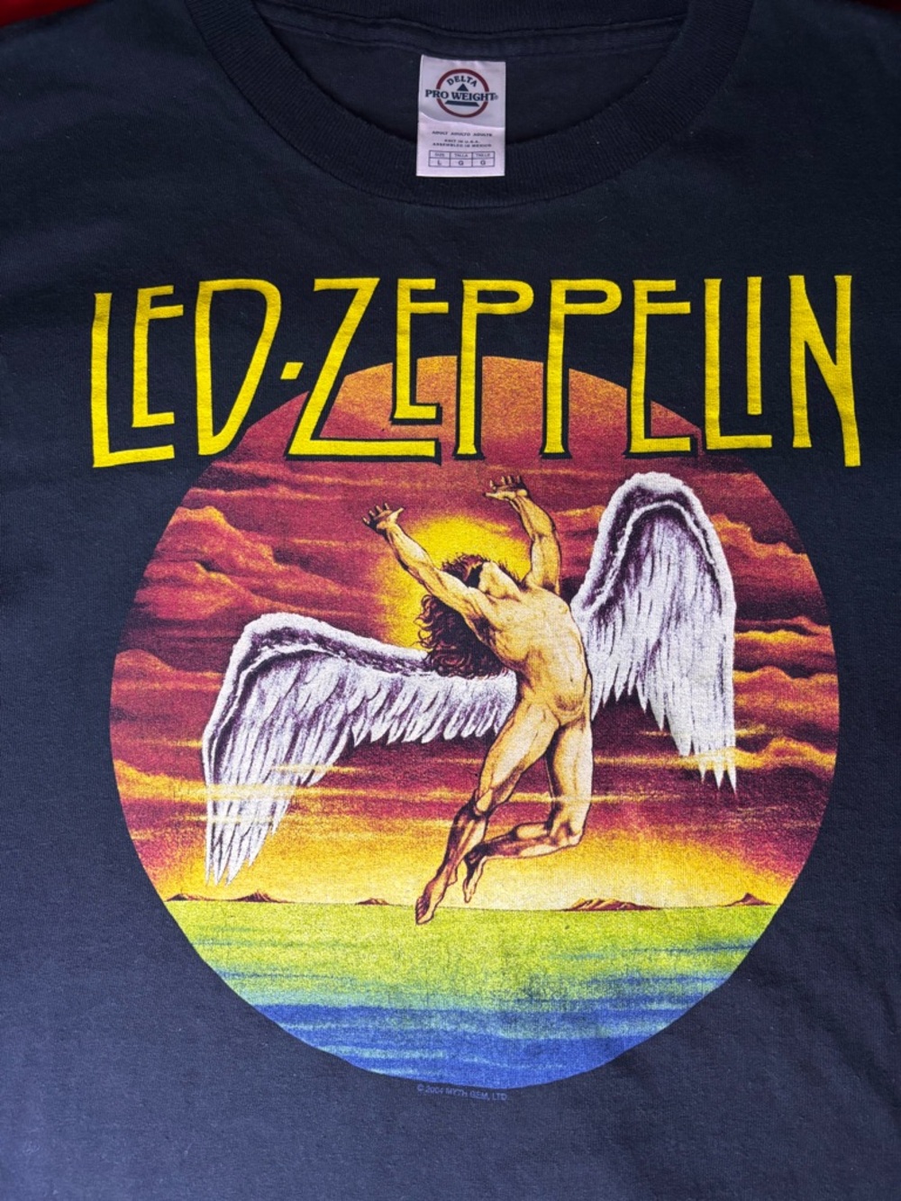 VINTAGE Led Zeppelin Graphic Tee - Black with Yellow, White & Sunset Print